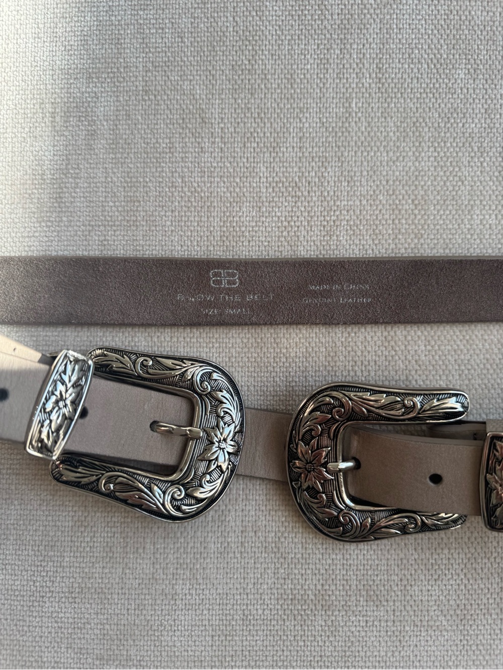 B-LOW THE BELT BRI BRI LEATHER BELT in Taupe